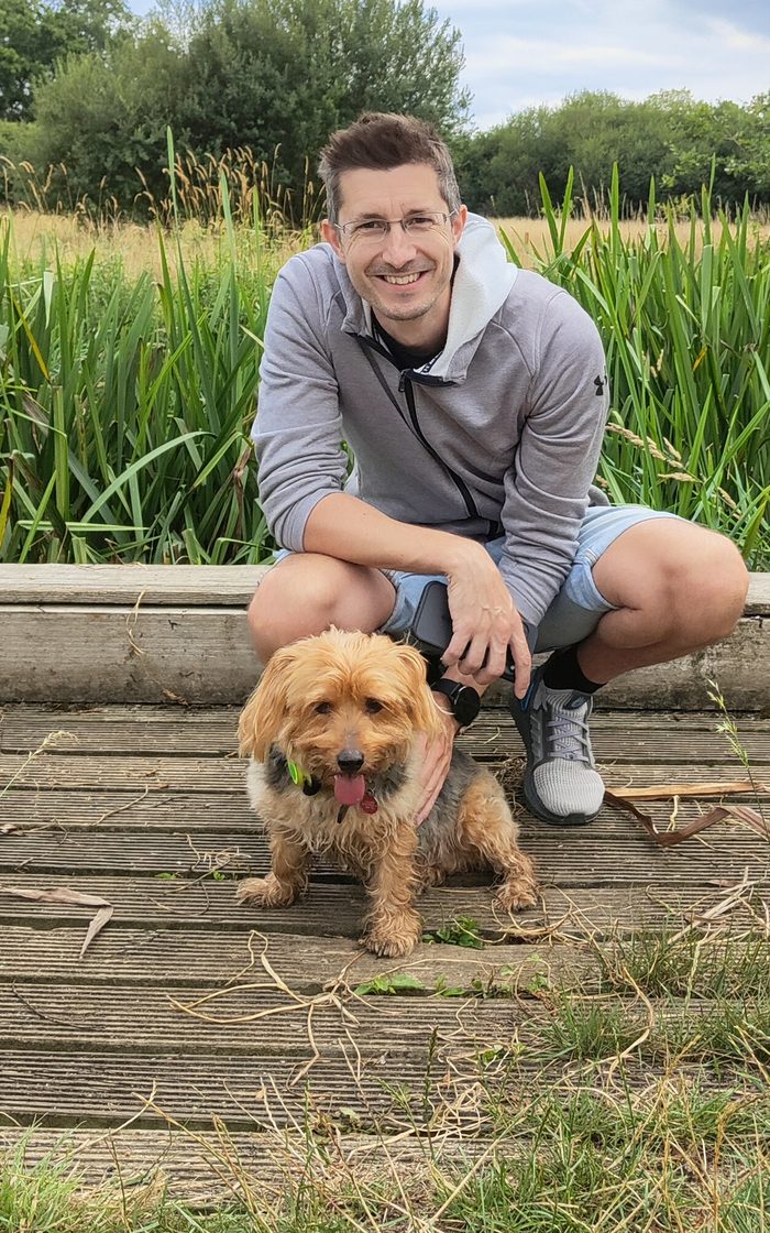 Mike Ogden with his dog
