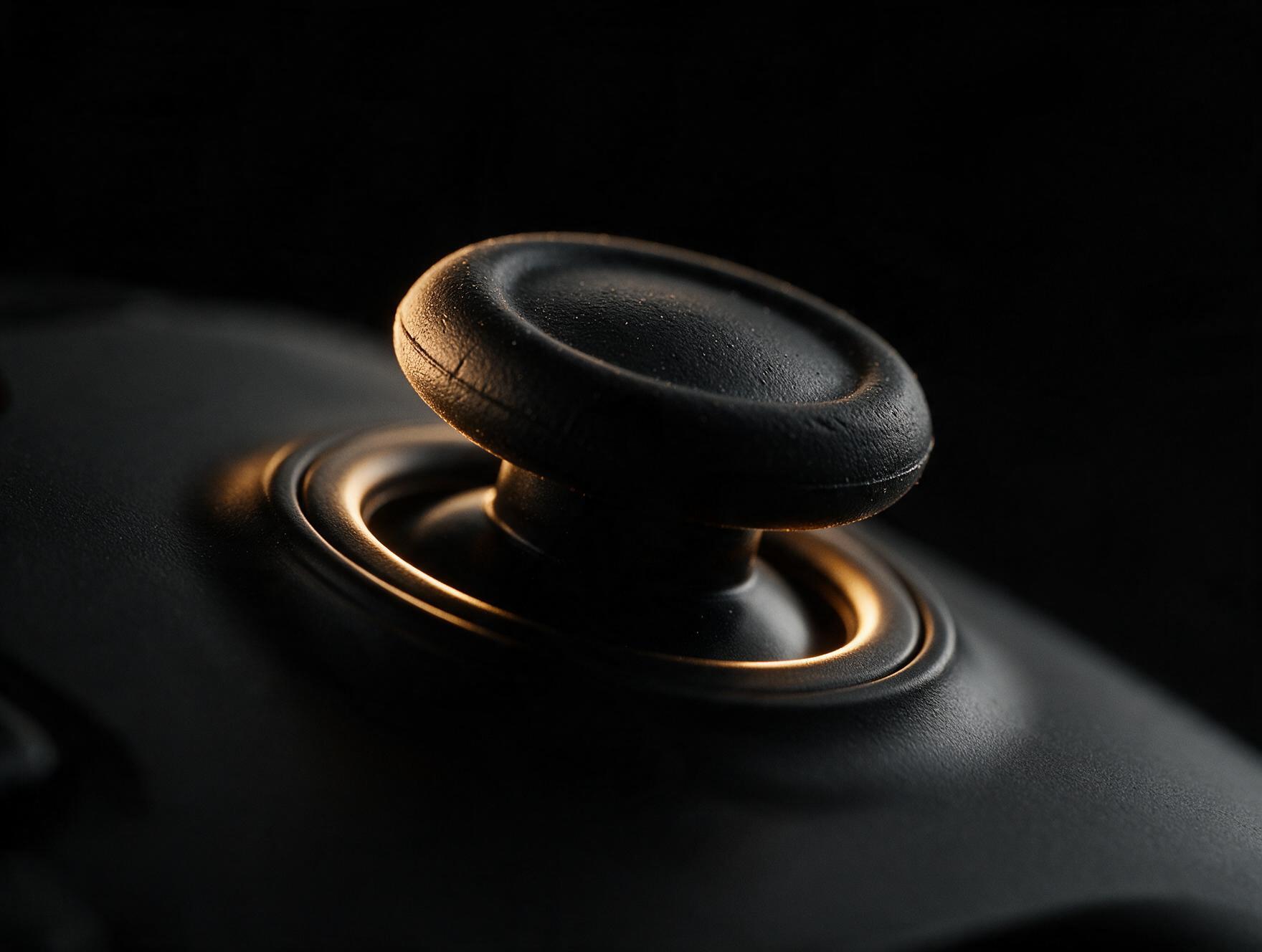 Close-up of a controller thumbstick