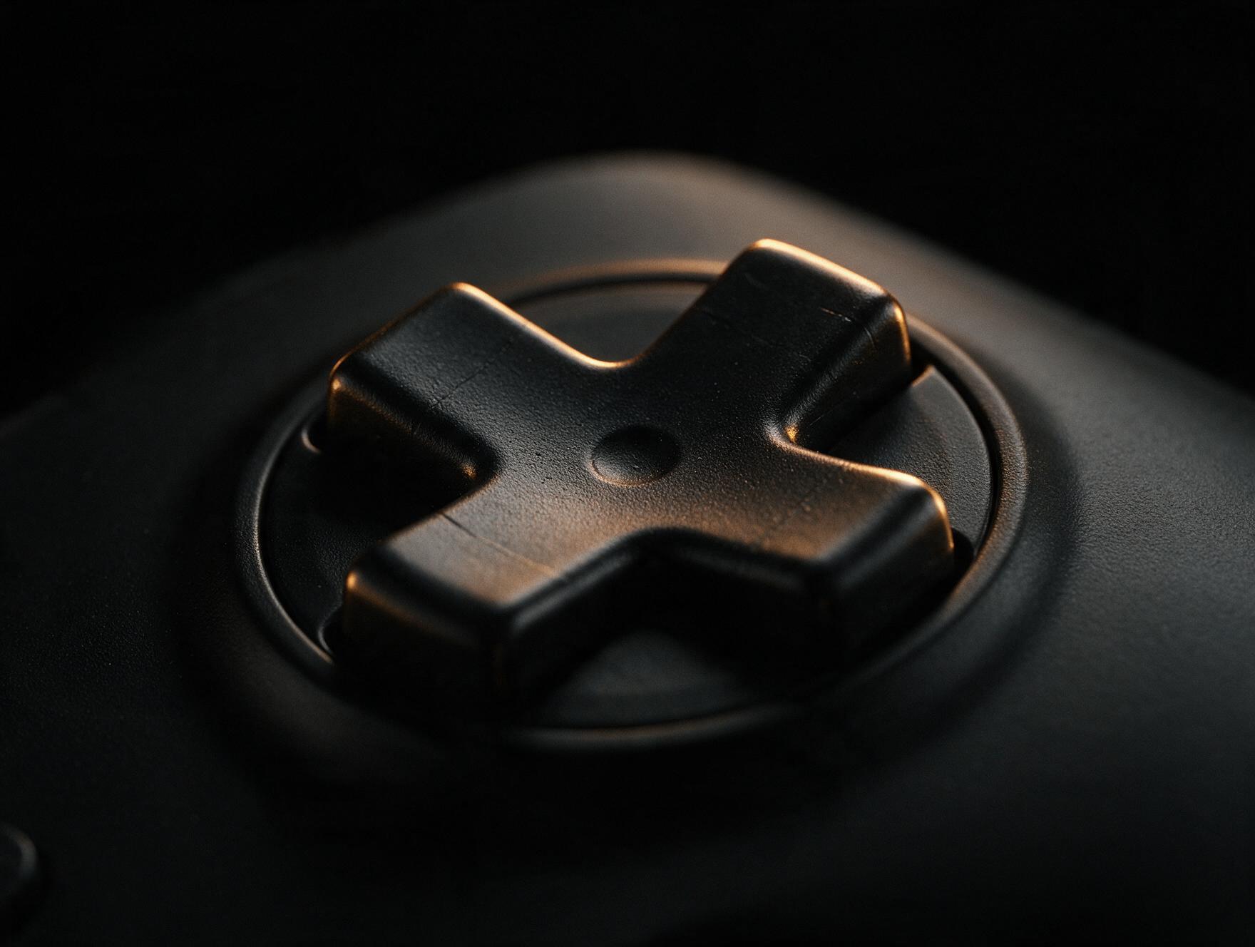 Close-up of a controller D-pad